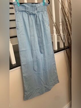 Light Blue Women's Pant with Tie Waist
